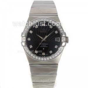 Replica Omega Constellation Swiss Eta 2836 Movement Diamond Bezel Diamond Markers