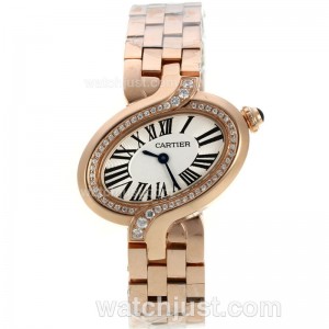 Replica Cartier Delices De Cartier Full Rose Gold Diamond Bezel