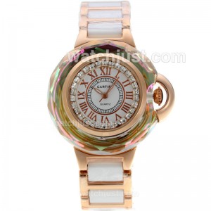 Replica Cartier Ballon Bleu De Cartier Rose Gold Case Diamond Bezel