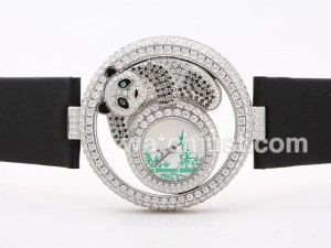 Replica Cartier Ballon Bleu De Cartier Swiss Eta Movement Full Diamonds Panda Edition Watch