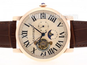 Replica Cartier Ballon Bleu De Cartier Tourbillon Automatic Rose Gold Case