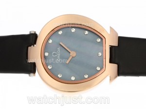 Replica Omega Mania Rose Gold Case Diamond Markers