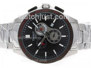 Replica Tissot Michael Owen Prc200 Working Pvd Bezel With Black Dial S/s Watch